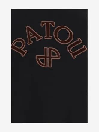 Patou Womens Cotton Sweatshirt Logo Black Top