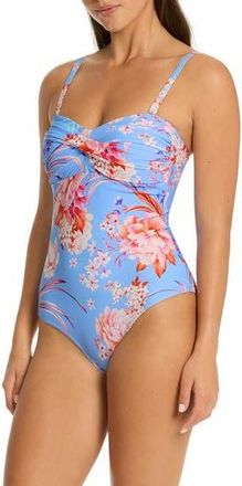 Sea Level Australia Indochine Twist Bandeau One-Piece Swimsuit in Light Blue at Nordstrom Rack, Size 10 Us / 14 Au