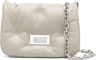 Maison Margiela Tassen, Dames, Beige, ONE Size, Leer, Chique Flap Bag