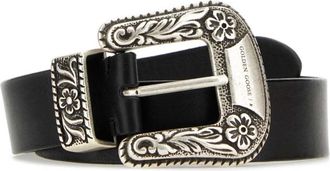 Golden Goose Black Embellished Buckle Belt