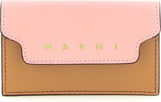 Marni Saffiano Leren Visitekaarthouder - Dames - Portefeuilles - Veelkleurig - ONE Size - Leer - Accessoires