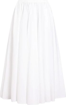 Patou White Solid Midi Skirt