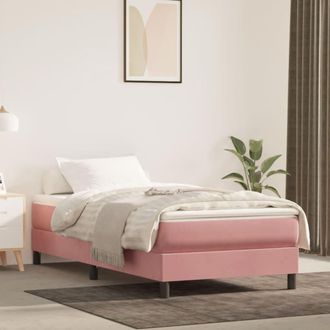 vidaXL Cama Box Spring Con Colch&oacute;n Terciopelo Rosa 80x200 Cm Vidaxl