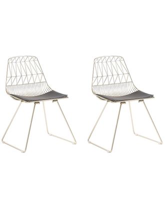 Beliani Conjunto de 2 sillas de comedor Metal Dorado