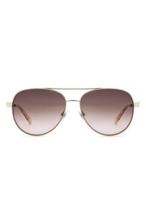 Fossil 58mm Gradient Pilot Sunglasses in Brown Gold/Brown at Nordstrom