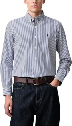 Polo Ralph Lauren Lange Mouw Sportshirt - Heren - Casual Overhemden - Blauw - L - Katoen - Overhemden