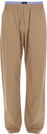 Msgm Light Brown Elasticated Pants