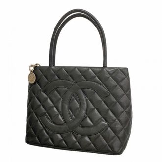 Chanel Black Grained Calfskin Tote Bag (Pre-Owned)