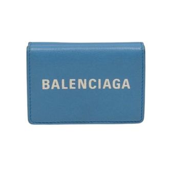 Balenciaga Pre-owned Wallets, female, Blue, Size: ONE SIZE Pre-owned Everyday Leather Trifold Wallet