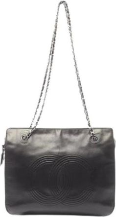 Chanel Pre-owned Shoulder Bags, female, Black, Size: ONE SIZE Pre-owned Vintage Lambskin Shoulder Bag