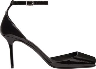 Courr&egrave;ges Patent Leather Peep Toe Ankle Strap Pumps