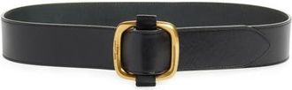 Saint Laurent Large Buckle Leather Belt in Black at Nordstrom, Size 75