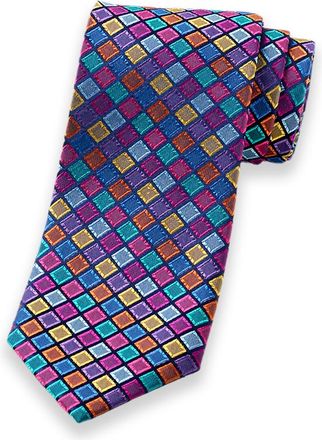 Paul Fredrick Geometric Woven Silk Tie