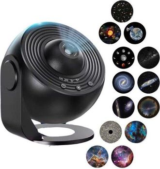 OEM Proyector De Luz Nocturna 360&deg; Sky Star Con Sistema Solar, Luna, Nebulosa, V&iacute;a L&aacute;ctea, Galaxia, Cosmonauta, Cielo Estrellado, Blanco/negro