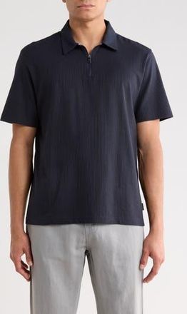 Ted Baker Quarter Zip Knit Polo in Sky Captain at Nordstrom Rack, Size Xx-Large