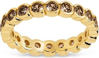 Sterling Forever Sterling Silver Chocolate Helene Bezel Eternity Band Ring