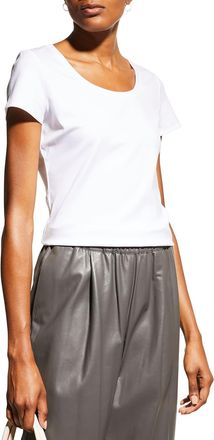 Lafayette 148 New York Cotton-Stretch Basic Tee