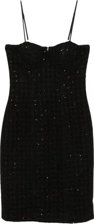 Rotate Midi Boucl&eacute; Jurk - Dames - Korte kleedjes - Zwart - XS - Kleedjes