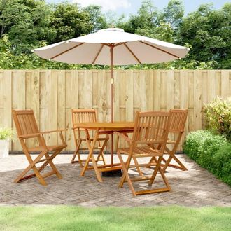 Berkfield Home 5 Pieces Garden Dining Set Solid Wood Acacia in Brown