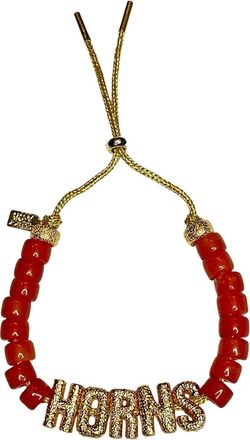 Lucky Star Womens Eye Candy Horns Id Bracelet In Burnt Orange
