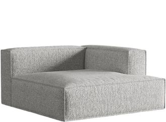 MICADONI Modulare Xl Design Chaiselongue Nuria mit Armlehne rechts - Boucl&eacute;