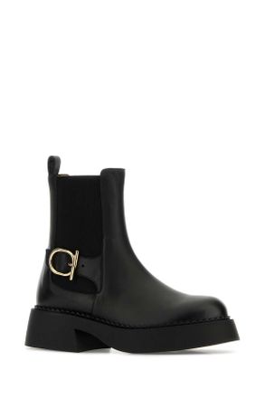 Ferragamo Womens Black Leather Tia Ankle Boots Nerobiscottonero Stivali