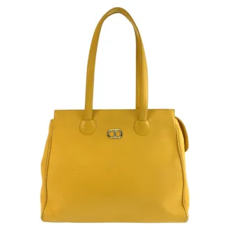 Dior Yellow Leather Shoulder Bag Tote Bag (Pre-Owned)