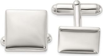 Diamond2Deal Sterling Silver Rhodium-plated Polished Square Cuff Links