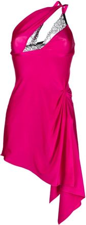 Coperni asymmetric mini dress - women - Elastane/Polyamide/Nylon - 42 - Pink