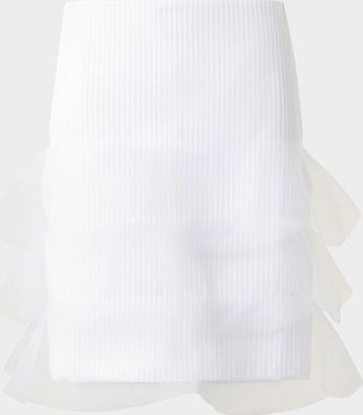 Akris Ruffle-Trim Ribbed Mini Skirt