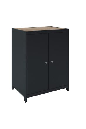 ambia GARDEN Outdoork&uuml;che, Anthrazit, Teakfarben, Metall, Kunststoff, einzeln stellbar, 70x91x50 cm, Gartenm&ouml;bel, Outdoor K&uuml;chen