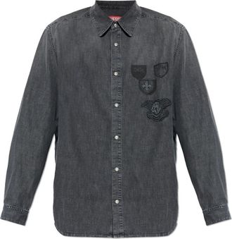 Diesel D-Simply-S15 Shirt - Heren - Casual Overhemden - Grijs - S - Katoen - Overhemden
