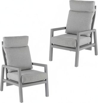 ED&Egrave;N JARD&Iacute; Pack 2 sillones de exterior reclinables color Gris