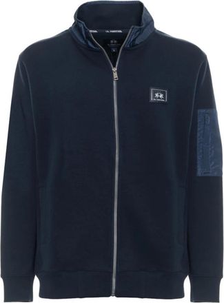 La Martina Zip-through Sweatshirt - Heren - Vesten met rits - Blauw - L - Katoen - Hoodies & sweatvesten