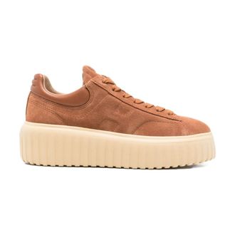 Hogan H Stripes Sneakers - Dames - Sneakers - Bruin - 38 1/2 EU - Leer - Schoenen