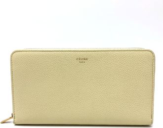 Celine Beige Leather Long Wallet (Bi-Fold) (Pre-Owned)