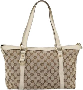 Gucci Pre-owned Tote Bag - Dames - Vintage Shopper - Beige - ONE Size - Leer - Vintage