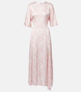 Ganni Floral satin maxi dress