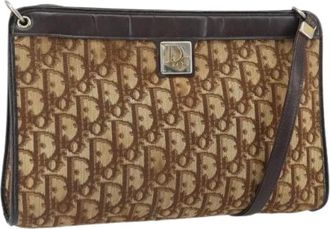 Dior Pre-owned Shoulder Bags, female, Beige, Size: ONE SIZE Pre-owned Trotter Canvas Shoulder Bag
