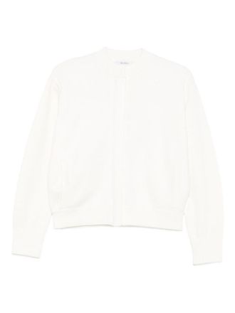 Max Mara White Solid Crew Neck Sweater