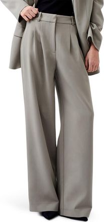 French Connection Azra Wide Leg Twill Pants in Light Olive at Nordstrom, Size 0