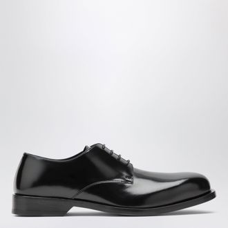 Loewe Black Bobine Derby shoes in brushed calfskin leather