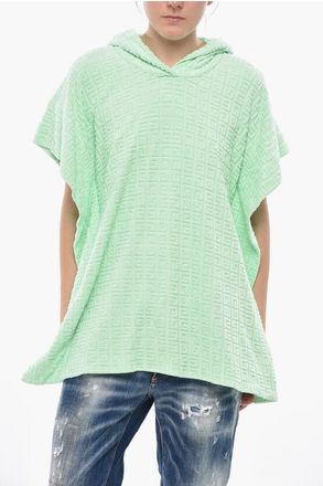 Givenchy Terry Poncho-Fit Hoodie with Jacquard Monogram Pattern size Xs