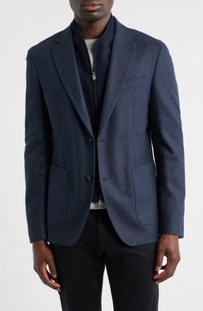 BOSS Hutson Slim Fit Wool Blend Bib Jacket in Dark Blue at Nordstrom Rack, Size 36 Short