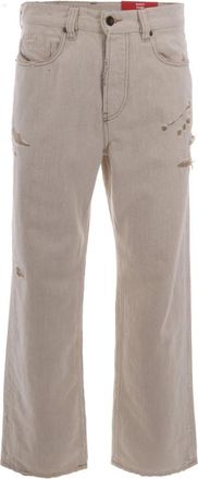 Diesel Straight Jeans - Heren - Loose Fit Jeans - Grijs - W31 - Katoen - Jeans