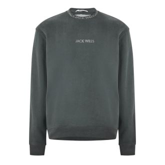 Jack Wills Heren Sweatshirt met ronde hals (Leisteen)