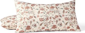 Coyuchi Viola Print Organic Cotton Sham in Undyed/garnet at Nordstrom, Size Standard