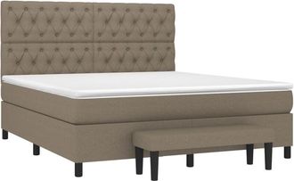 vidaXL Vidaxl - Cama Box Spring Con Colch&oacute;n Tela Gris Taupe 160x200 Cm