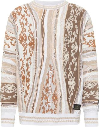 Carlo Colucci Carlo Colucci, Round-neck Knitwear, male, Multicolor, Size: 2XL Luxury Jacquard Knit Sweater