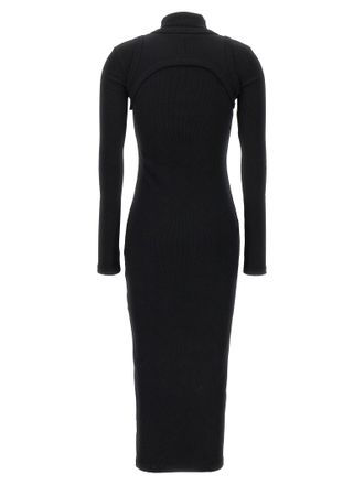 Off-white Embroidered Logo Dress - Black